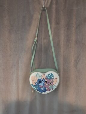 Disney Stitch Heart Crossbody in Mint, Cream & Gold